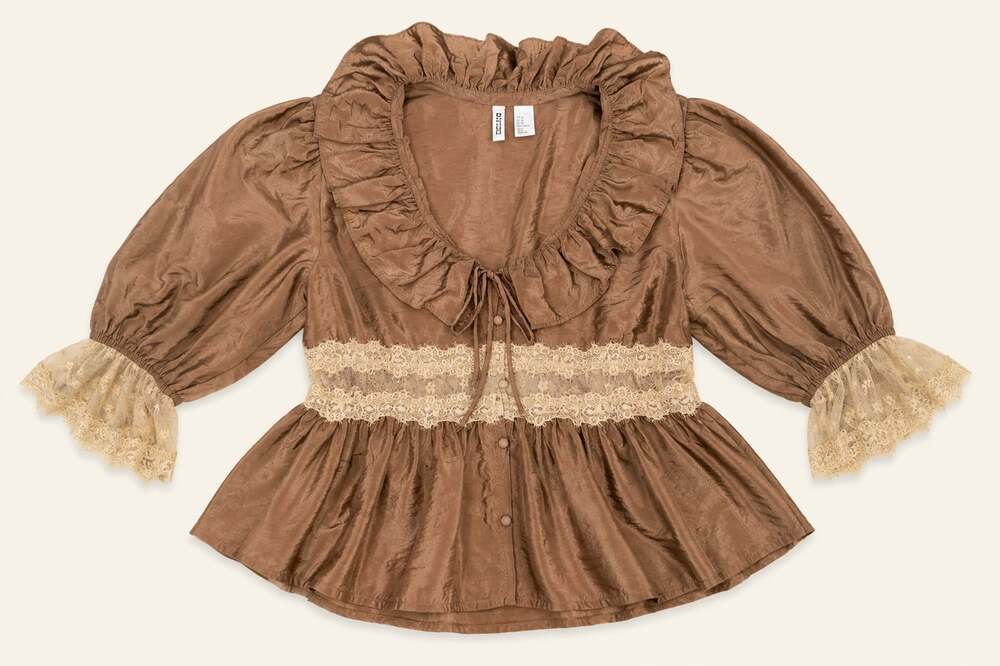 H&M Divided Fairycore Coquette Lace Ruffle Babydoll Top M